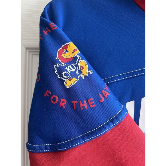 ADIDAS Men’s University Of Kansas KU Jayhawks NCAA Basketball Fleece Hoodie Sz L - Picture 2 of 10